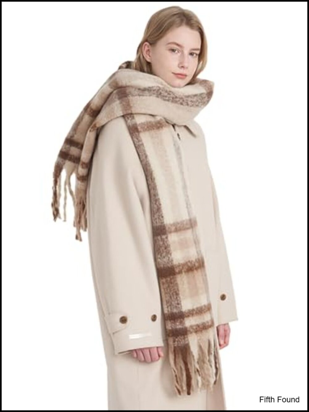 Women's Plaid Shawl Wrap Fringe Blanket Scarf Winter Poncho